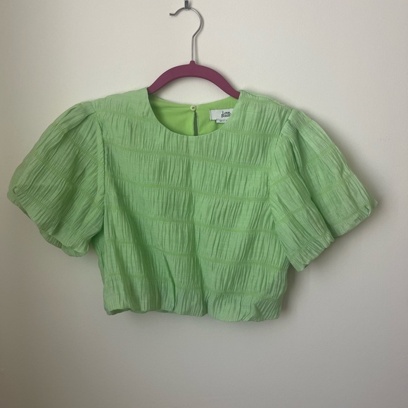 Love Bonito Lime Green Textured Crop Top - Picture 1 of 4